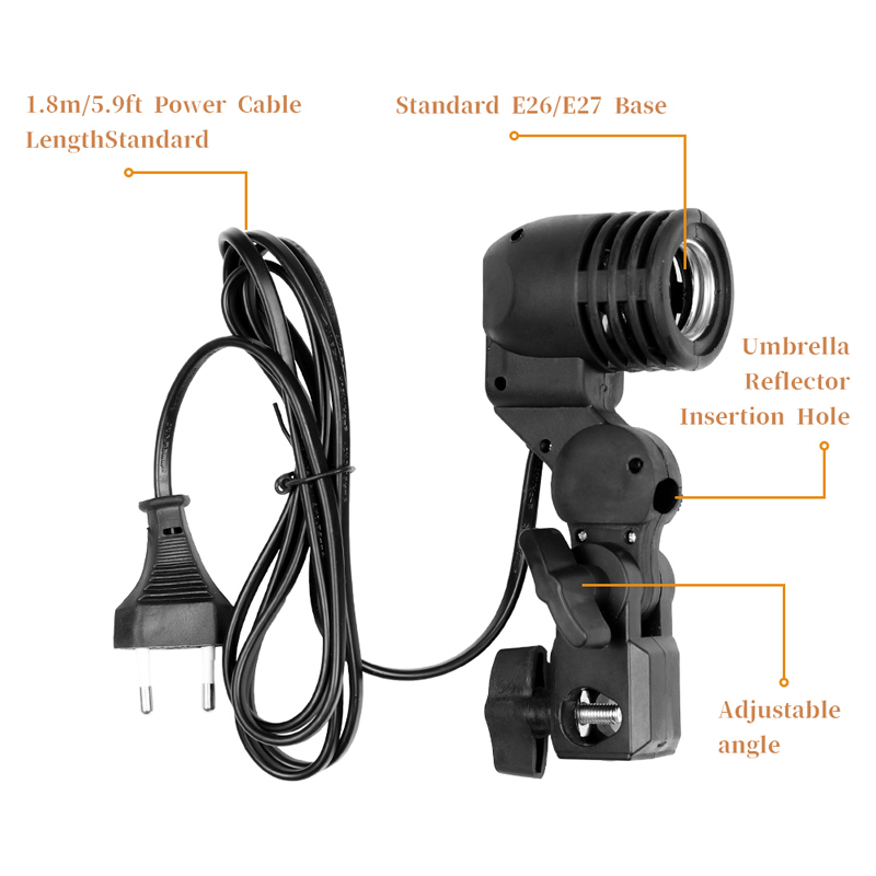 1.8 متر وصلة كابل ضوء لمبة حام - مراجعة Photography Umbrella Lighting Kit وسعره