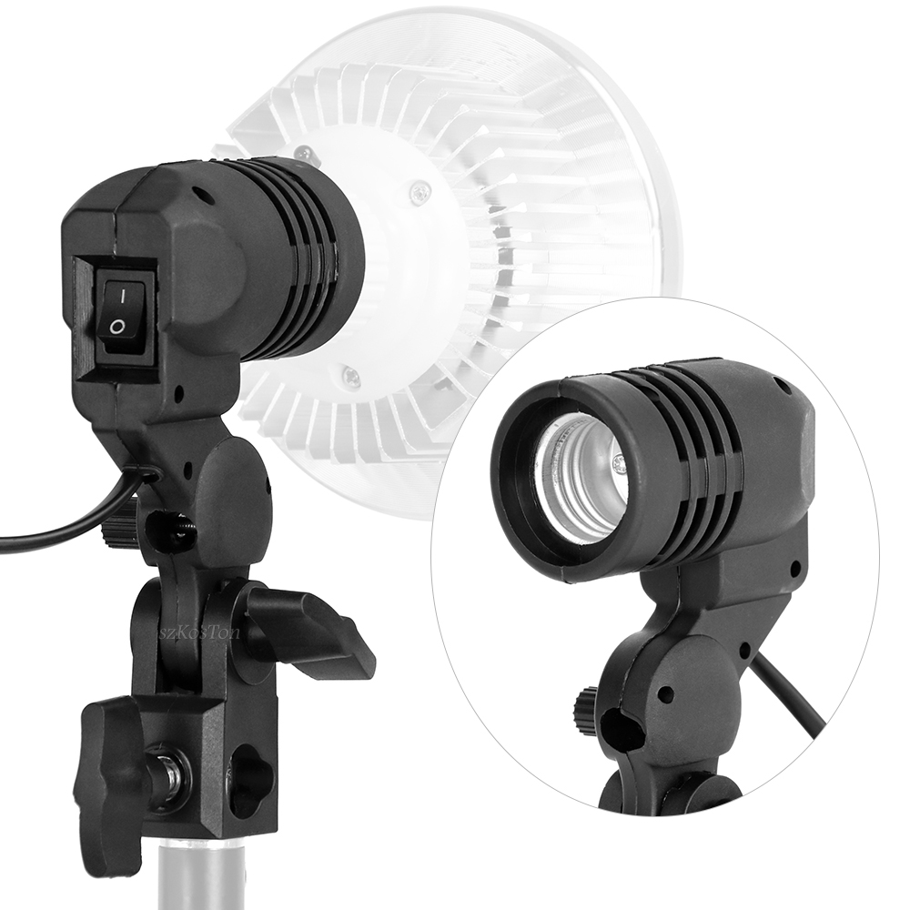حامل لمبة برأس واحد E27 مقبس ف - مراجعة Photography Umbrella Lighting Kit وسعره