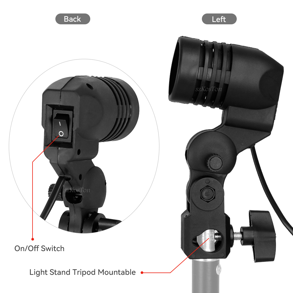 حامل لمبة برأس واحد E27 مقبس ف - مراجعة Photography Umbrella Lighting Kit وسعره