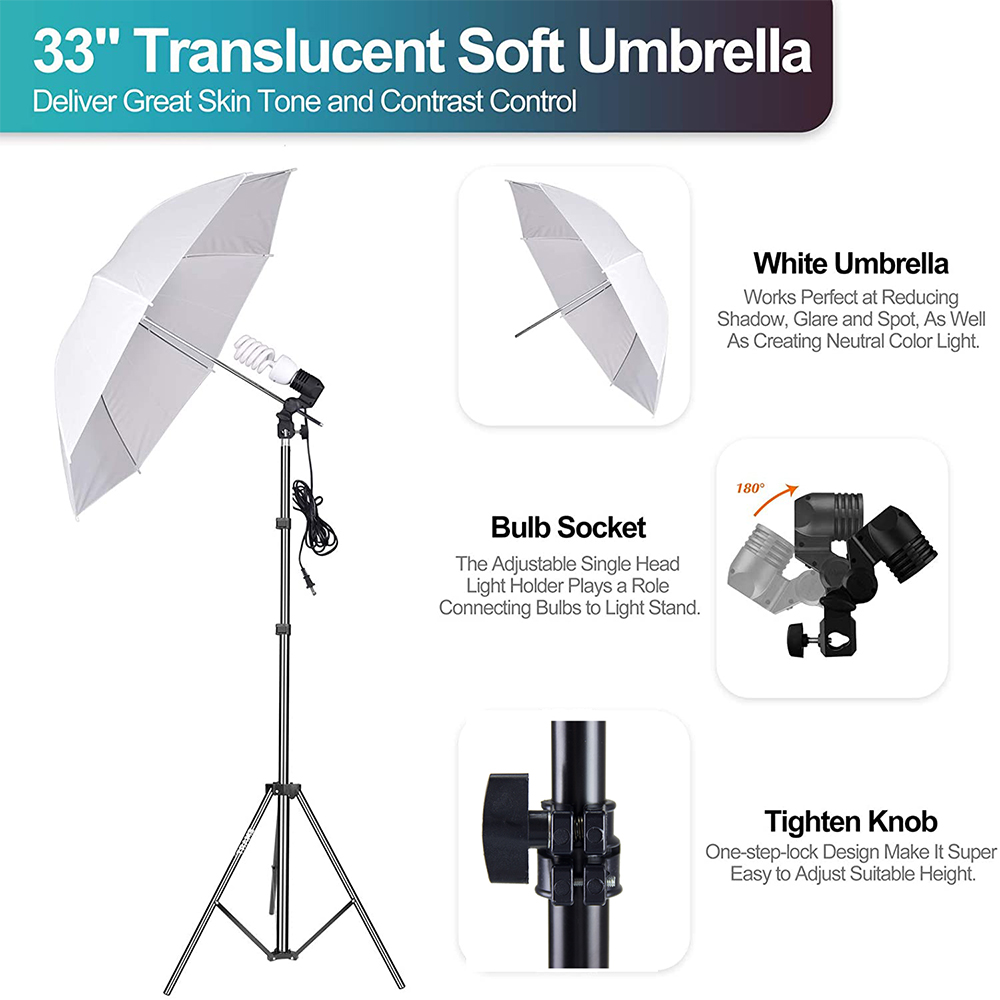 مجموعة معدات استوديو الصور الف - مراجعة Photography Umbrella Lighting Kit وسعره