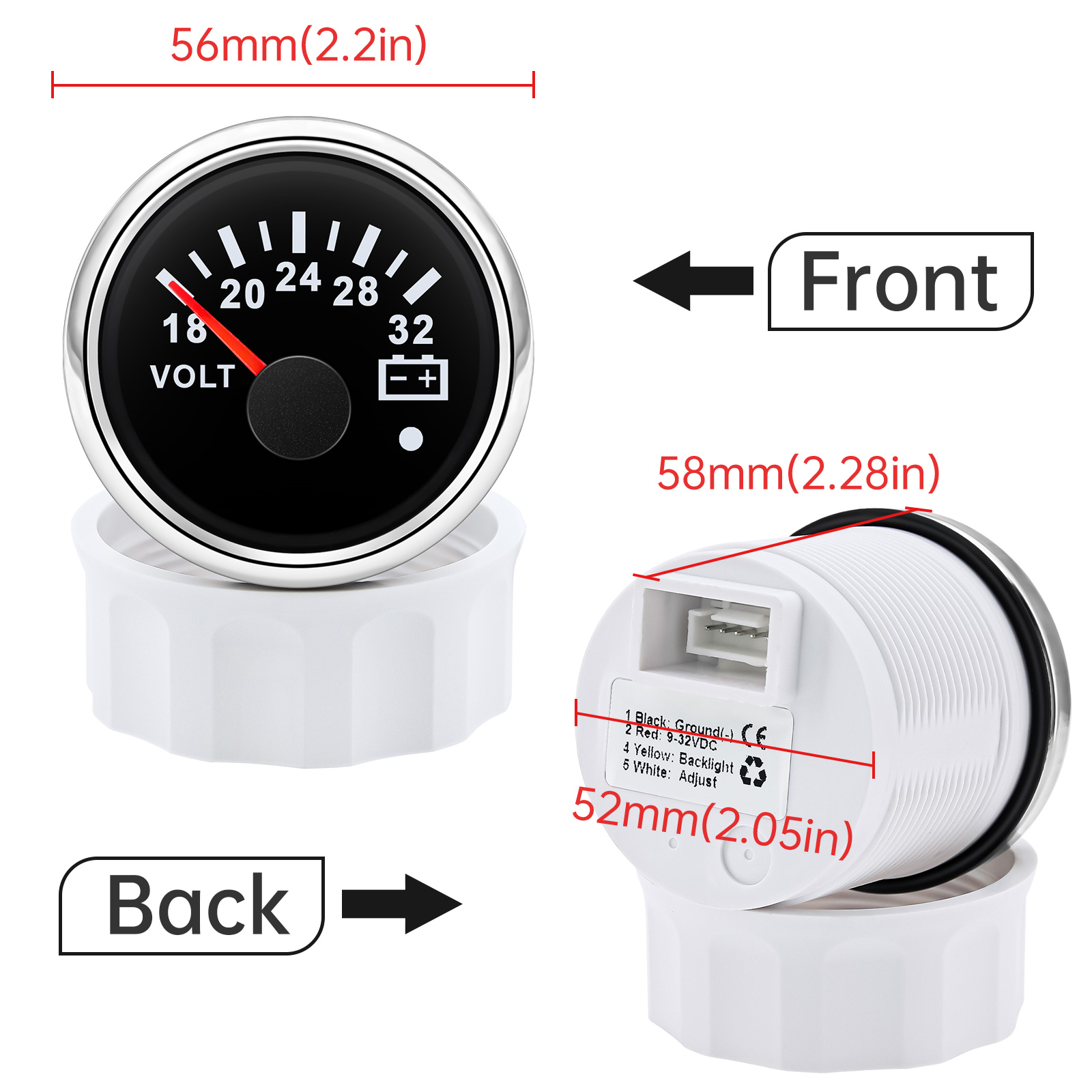 52 مللي متر الفولتميتر 7 ألوان - مراجعة Light Meter Incident وسعره