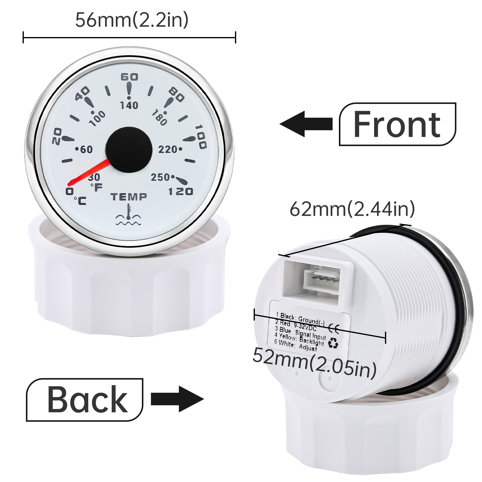 مقياس درجة حرارة الماء 52 مم م - مراجعة Light Meter Incident وسعره