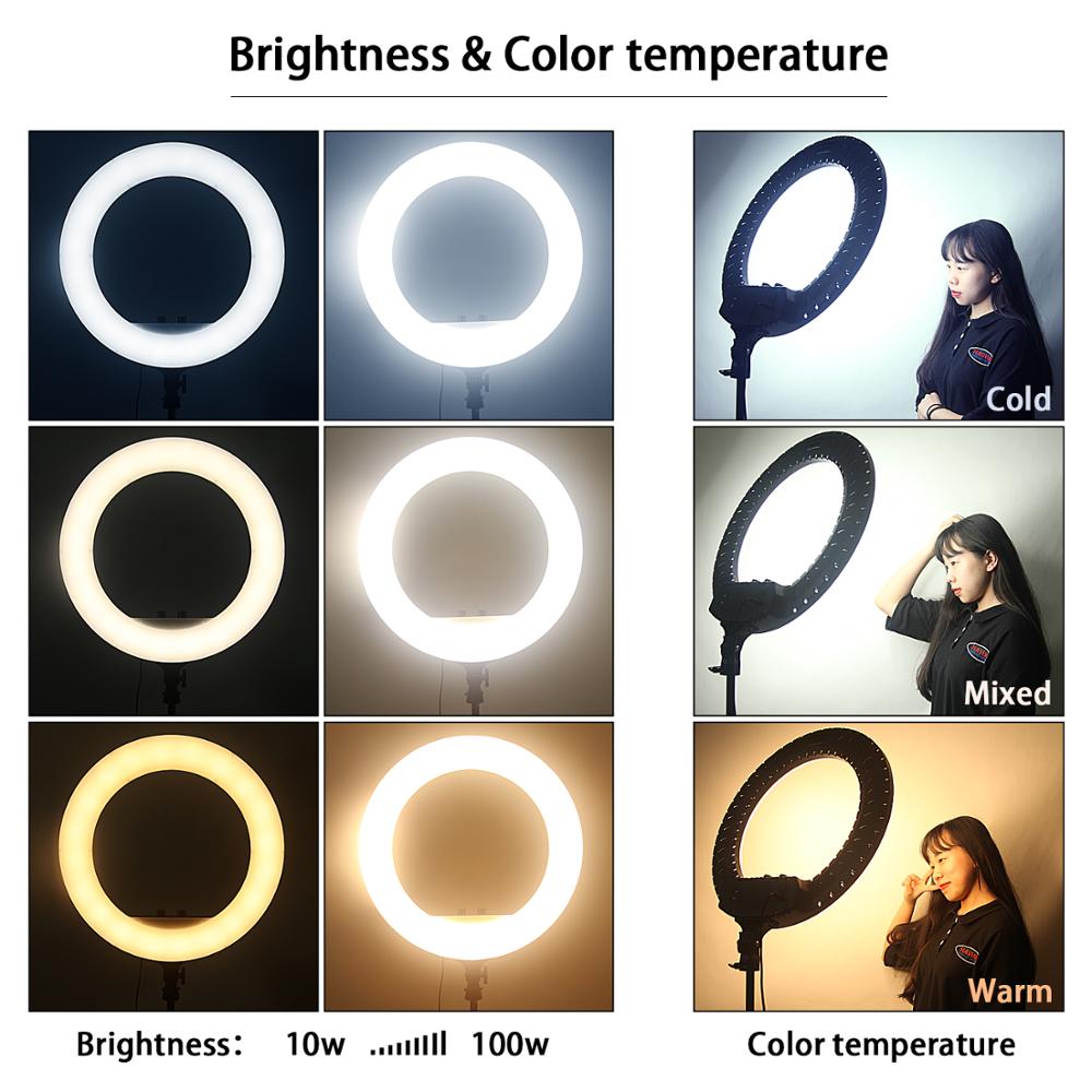 مصباح حلقي LED من Fusitu FT-54 - مراجعة Photography Umbrella Lighting Kit وسعره
